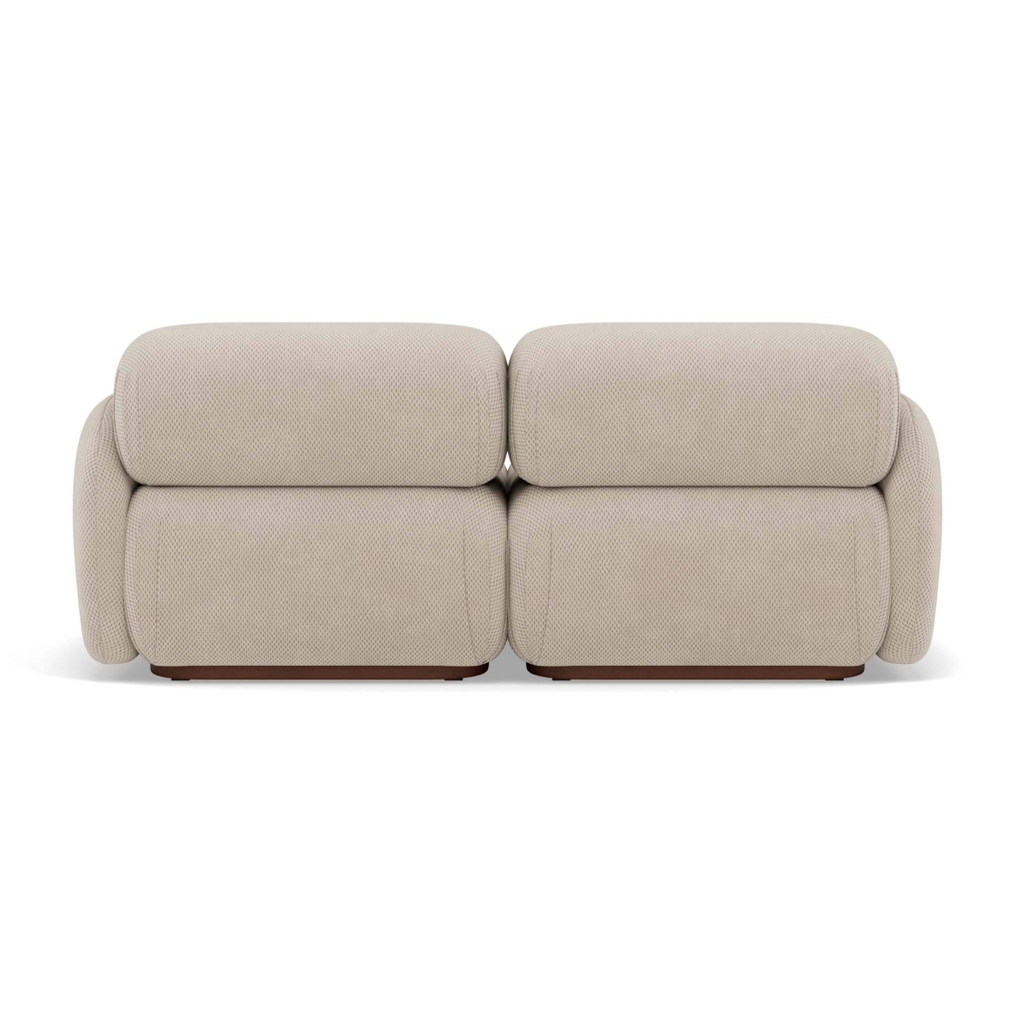 Penelope - canapé droit modulable 2 places en velours texturé - Beige
