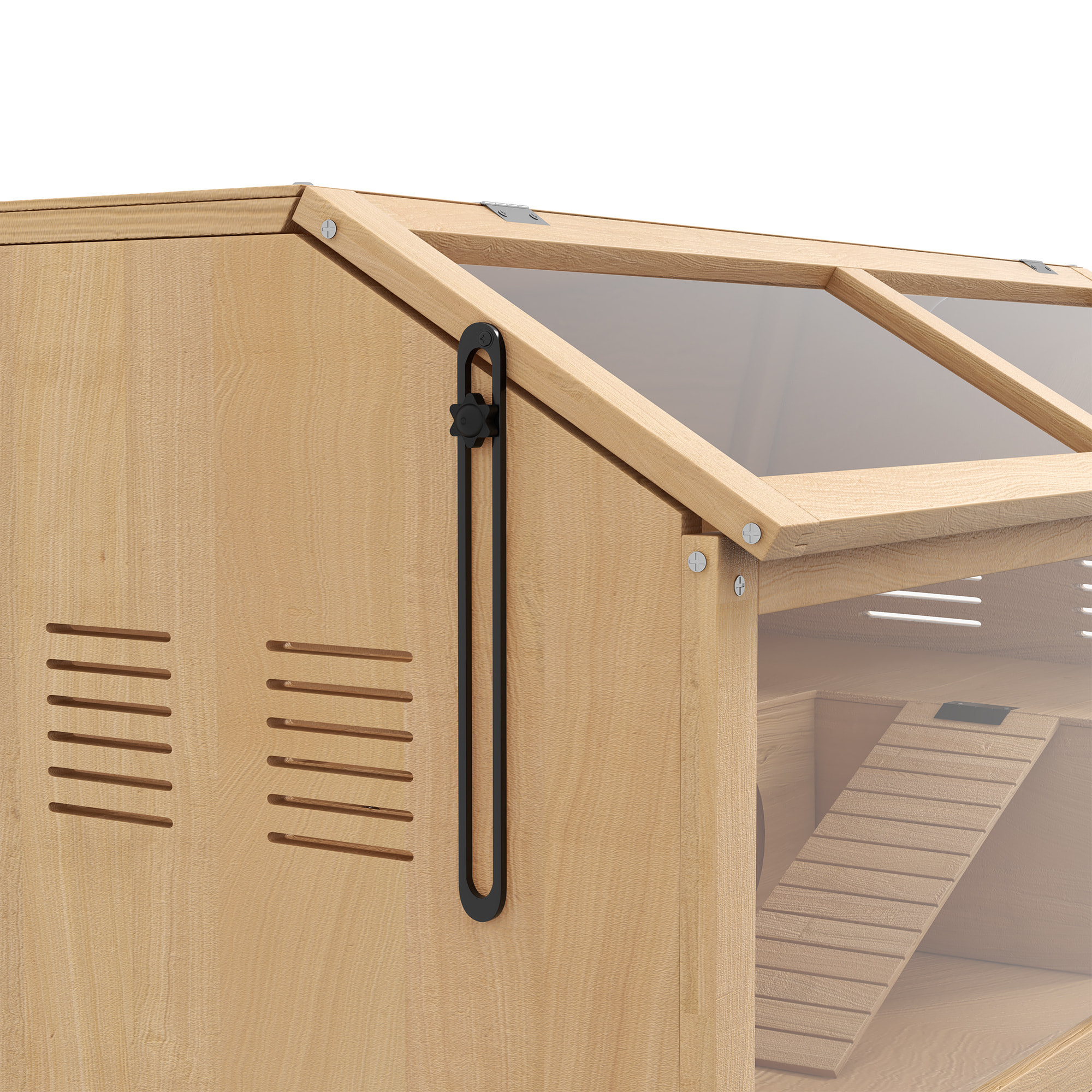 Cage hamster avec ventilation couvercle ouvrant et accessoires bois