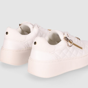 Deportivos de Piel Sintética - Blanco - Tacón: 5 cm