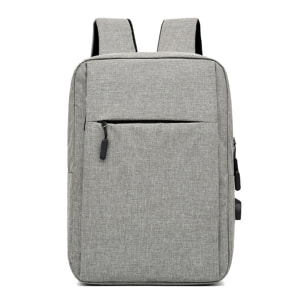 DAM Zaino per laptop con interfaccia di ricarica USB. 30x13x42 cm. Grigio