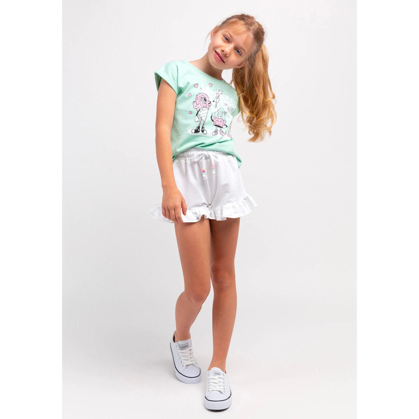 Camiseta de Niña Con Estampado De Helado En Menta