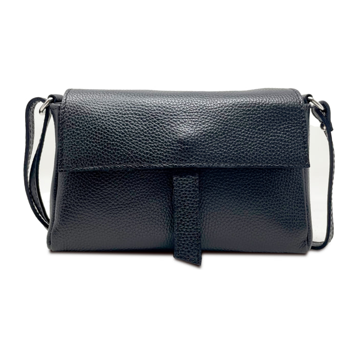 Chicca Borse - Tracollina Clutch Donna in Vera Pelle - Colore Nero