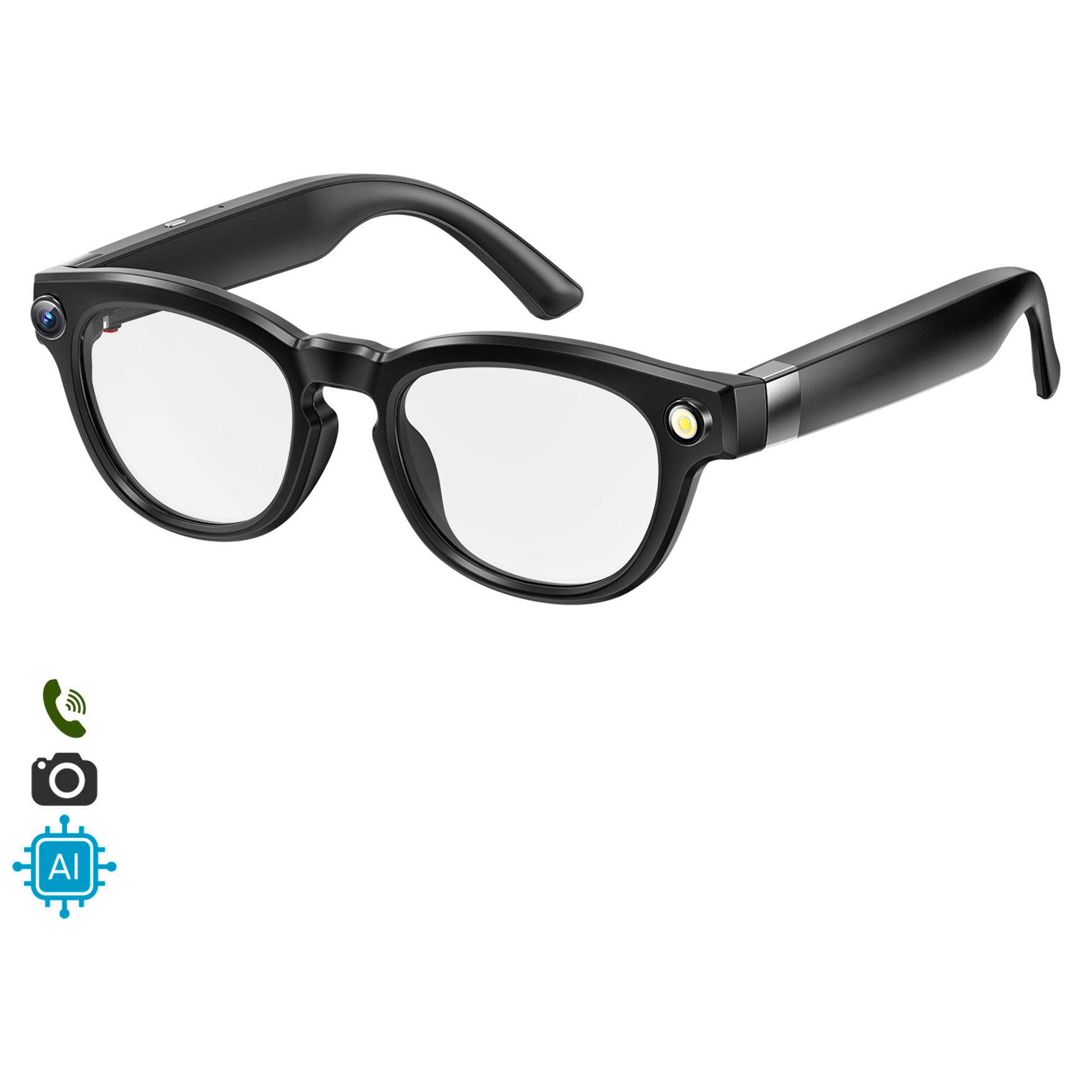 Gafas inteligentes Q8. Con cámara de 8MPX, traductor Ai en tiempo real, reconocimiento fotográfico inteligente, control de música y llamadas.