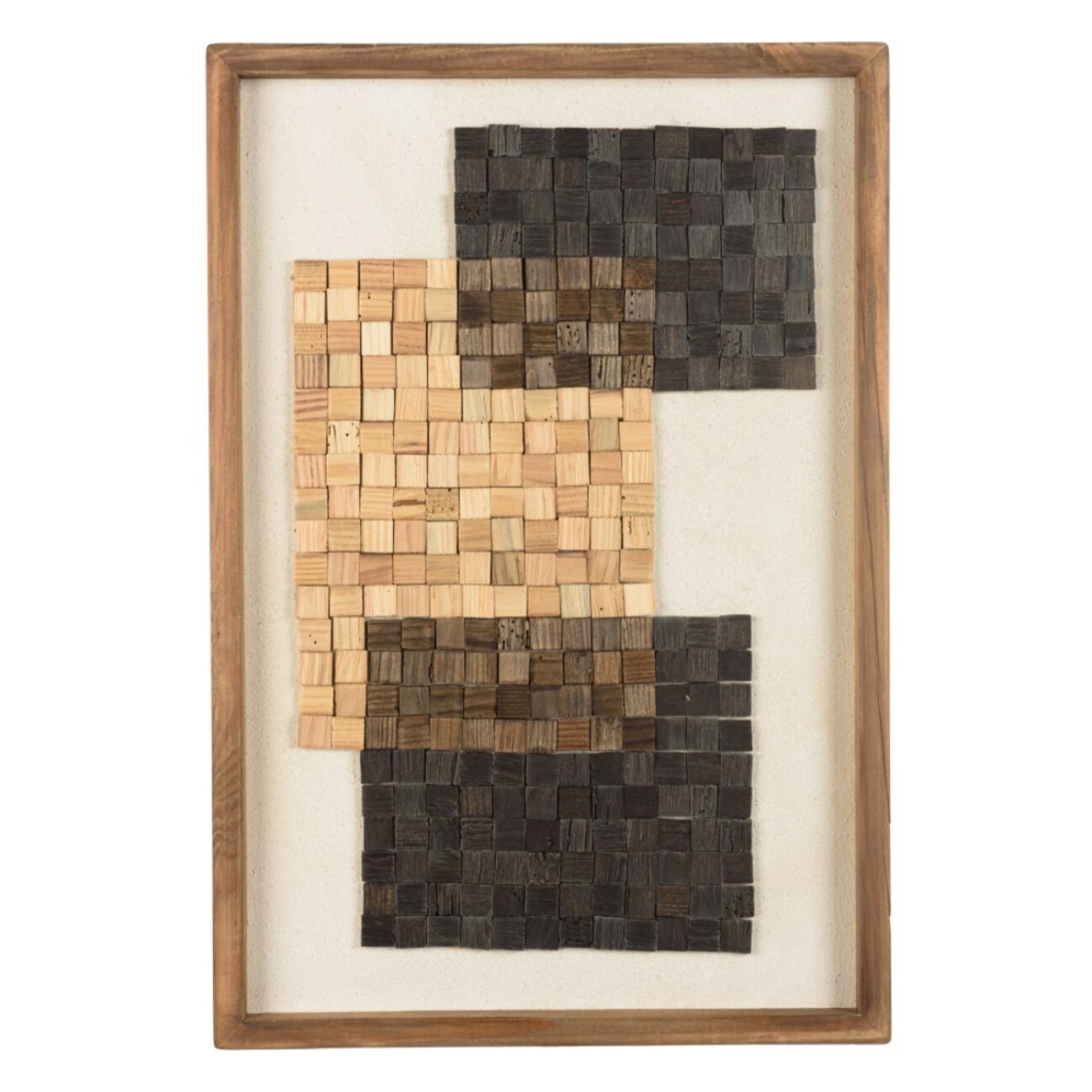SANDY - Décoration murale n°1 42x62cm mosaïque beige/noire Pin recyclé
