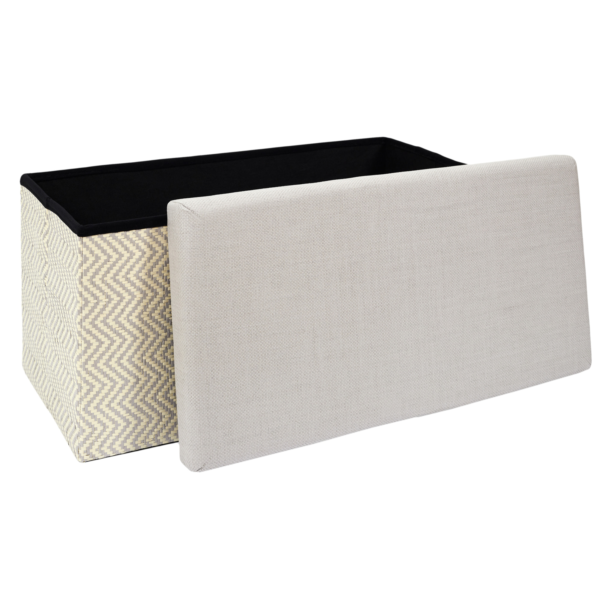 Coffre Banc Pliable Tresse Gris