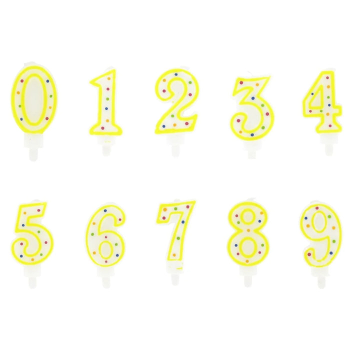 Ensemble de 10 bougies anniversaire du 0 au 9 Fackelmann Rio Party