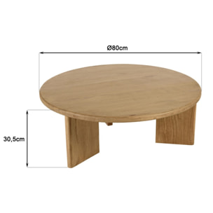 AMY - Table basse ronde 80cm en bois de mindi AMY