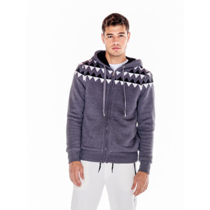 Sudadera de hombre Work Leisure de punto y sherpa con capucha