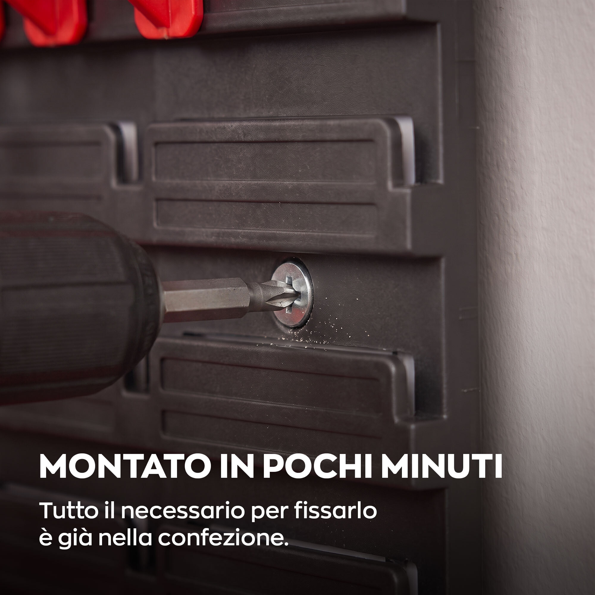 Peg Large - 6 Pannelli Forati Portautensili da Officina 98 Pezzi Porta attrezzi Portaoggetti da Parete in Metallo Nero