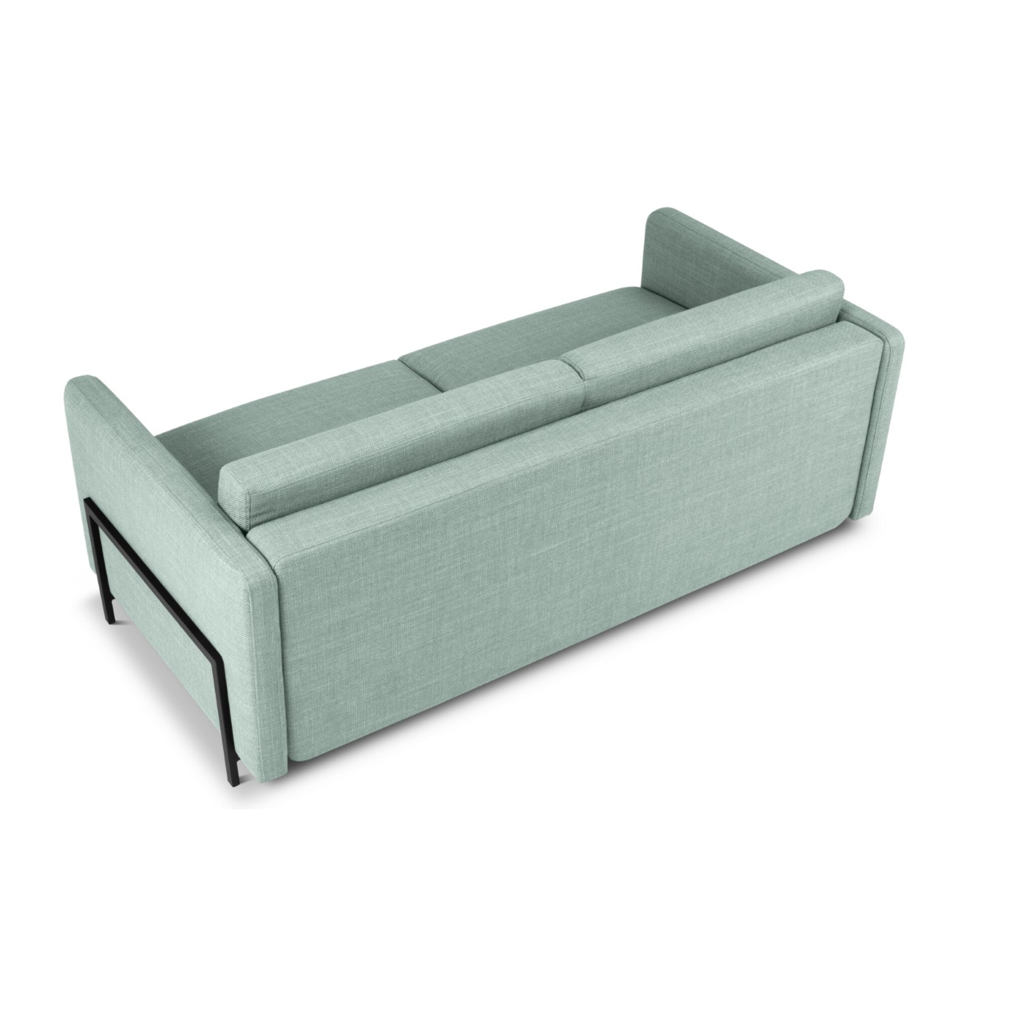 Canapé convertible "Yanis" 3 places en tissu structurel menthe