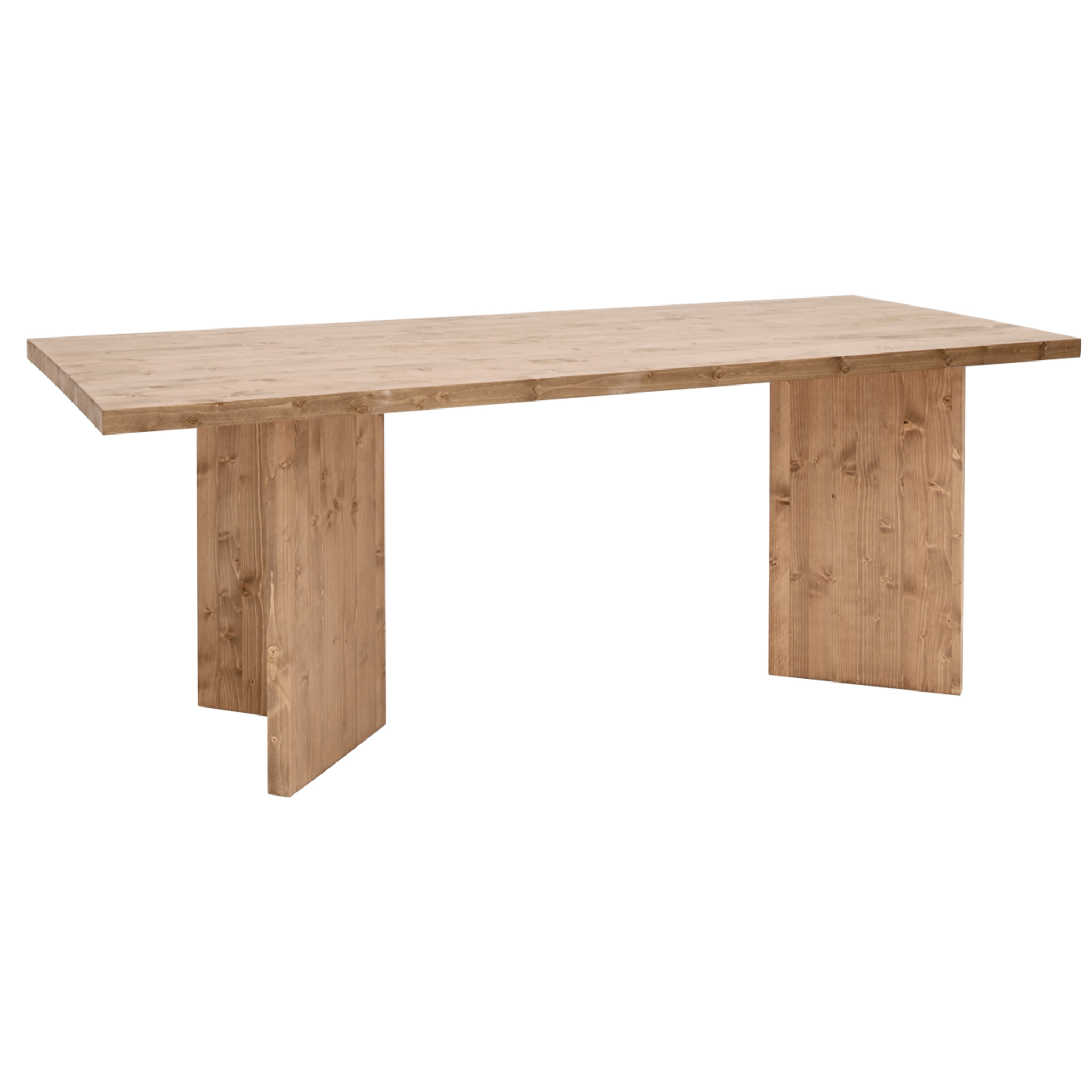 Table de salle à manger en bois massif en ton chêne foncé en différentes tailles