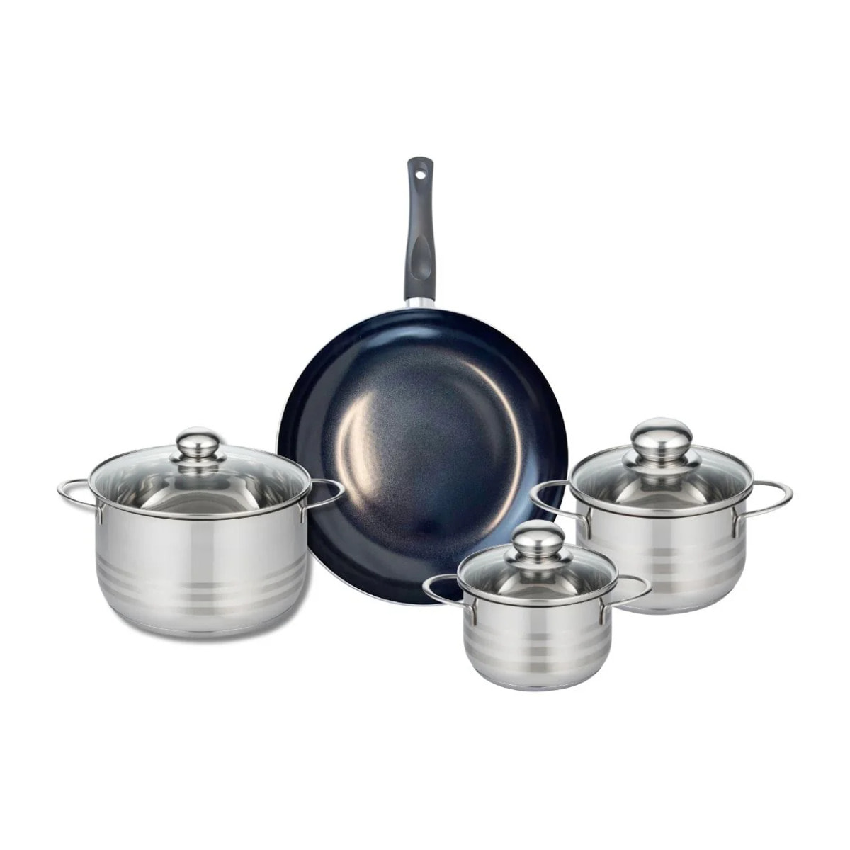 Ensemble de 1 Poêle de cuisson 28 cm et 3 faitouts 14, 16 et 20 cm Elo Prima Brillant