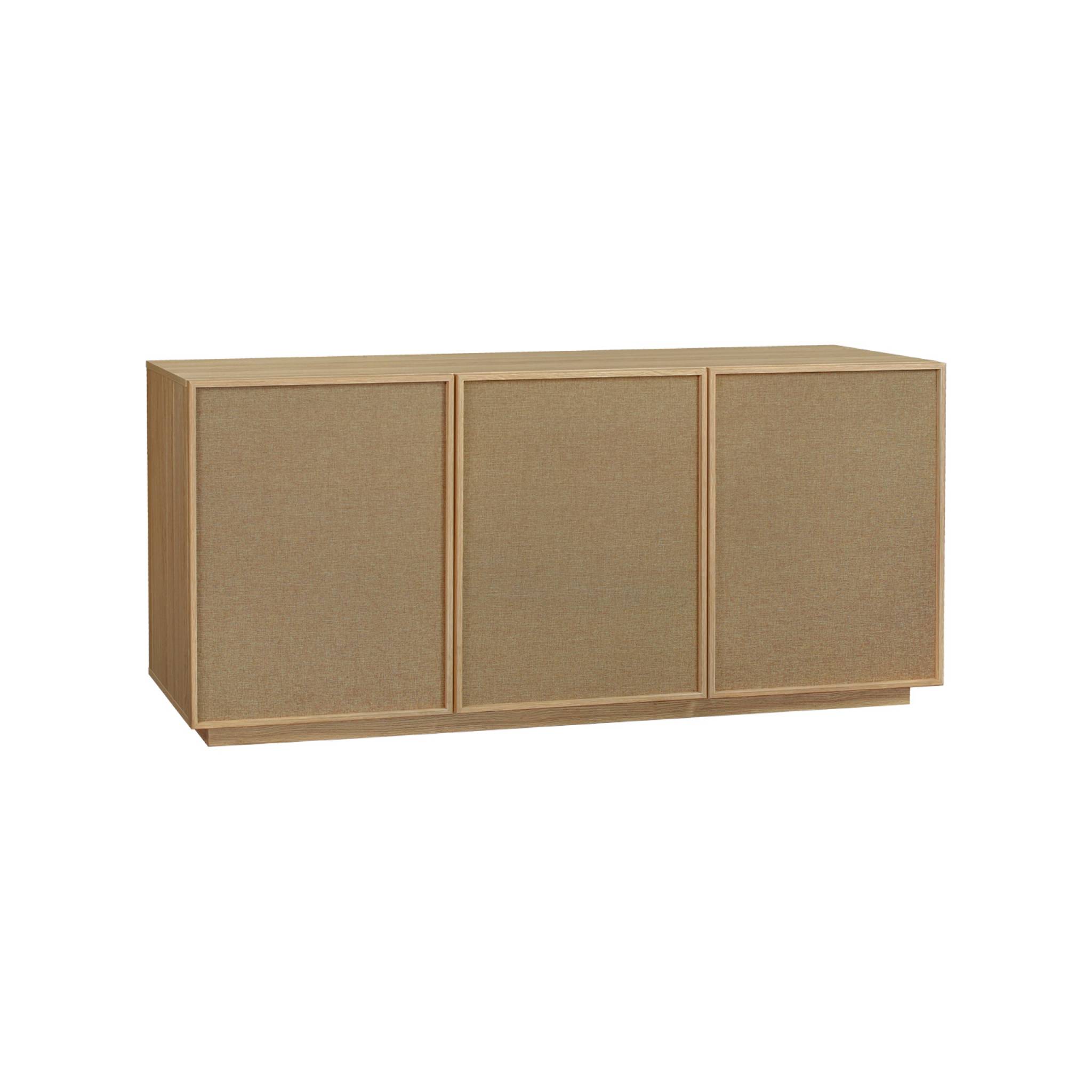 Buffet décor bois et tissu 3 portes 160cm KUBA