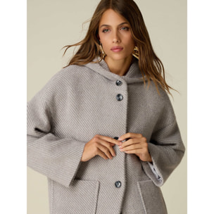Oltre - Cappotto corto con cappuccio - Grigio