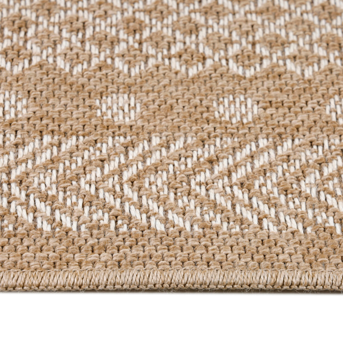 DHAKA - Tapis intérieur/extérieur aspect jute motif mandala beige