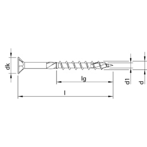 Vis HECO-Topix-Plus Inox - Ø8x60mm - Tête Ronde large - Filetage Total - T40 - Boite de 50 - 61846