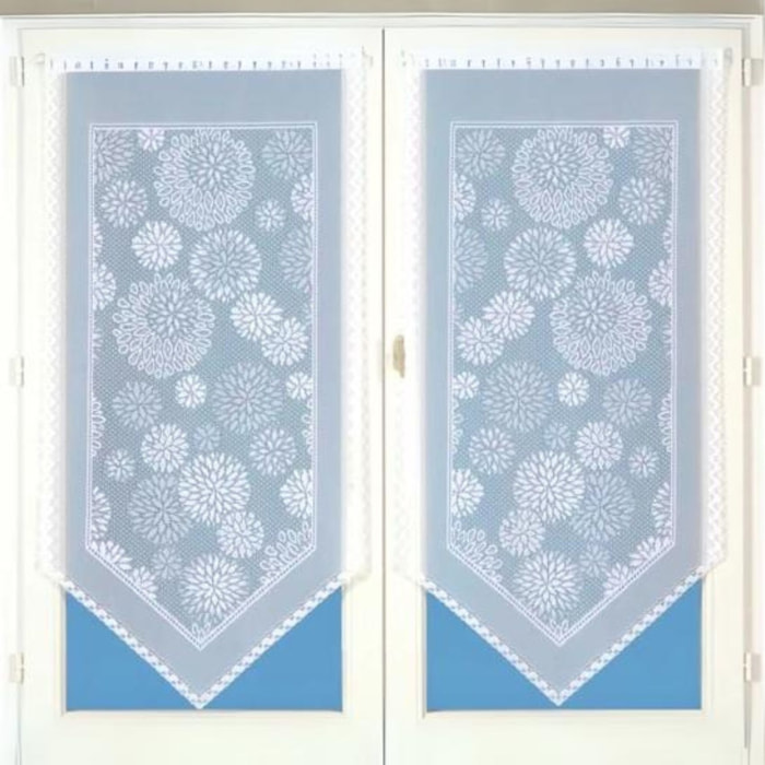 Paire de petits voilages en pointe et à dentelle - Blanc