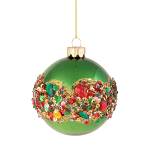 Sfera con Paillettes E Diamanti - Pezzi 8 - 10xH10x10cm - Bianchi Dino SpA