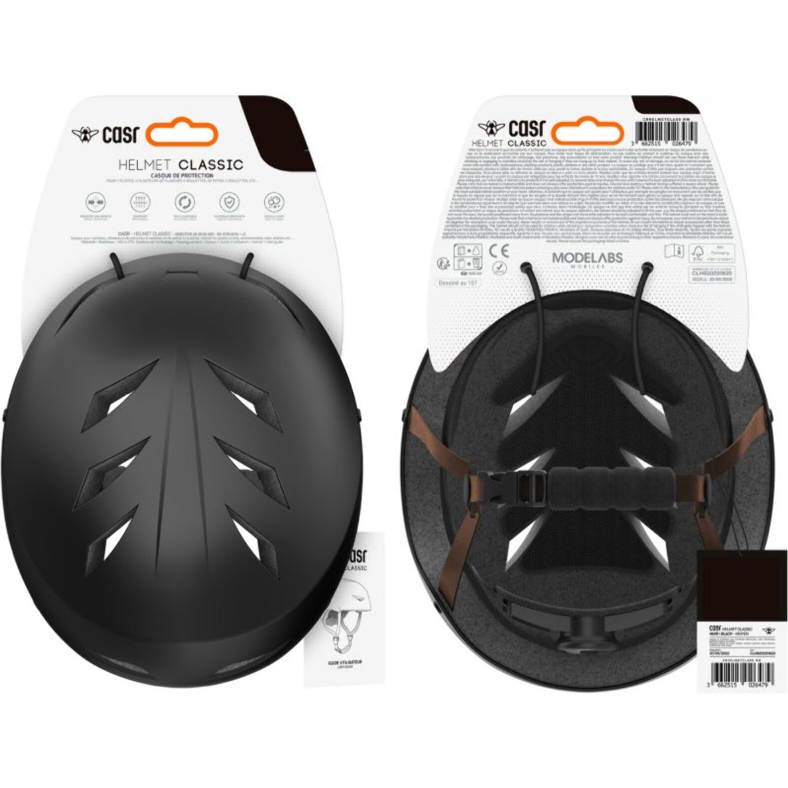 Casque CASR Classico noir et marron taille S