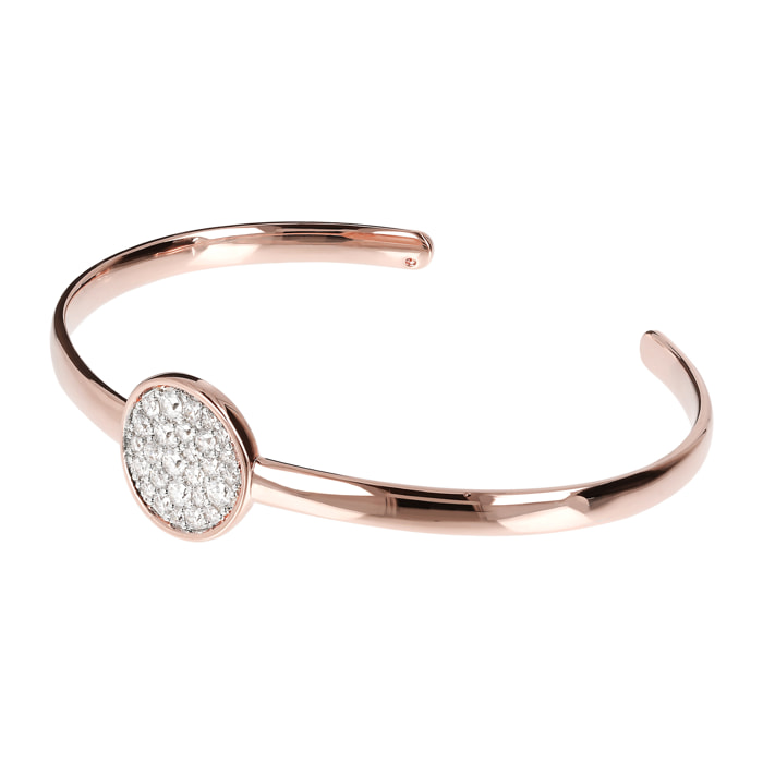 Bracciale Rigido Con Elemento Tondo Pavé in Cubic Zirconia