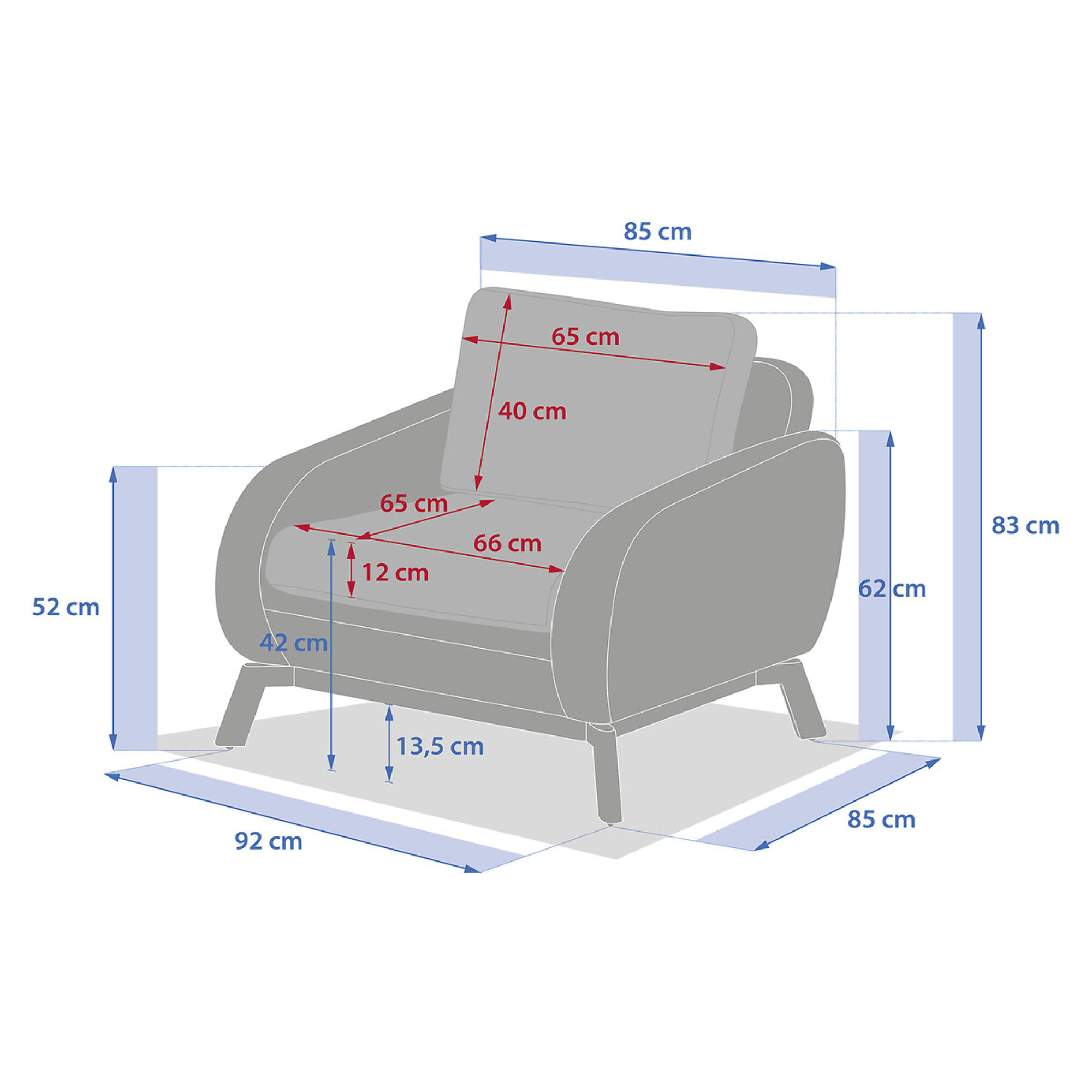 Fauteuil de salon de jardin "Manissa" beige aluminium et polyester