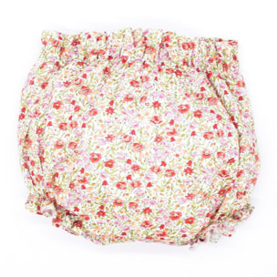 Ranita de flores rojas, goma en cintura y en las piernas.