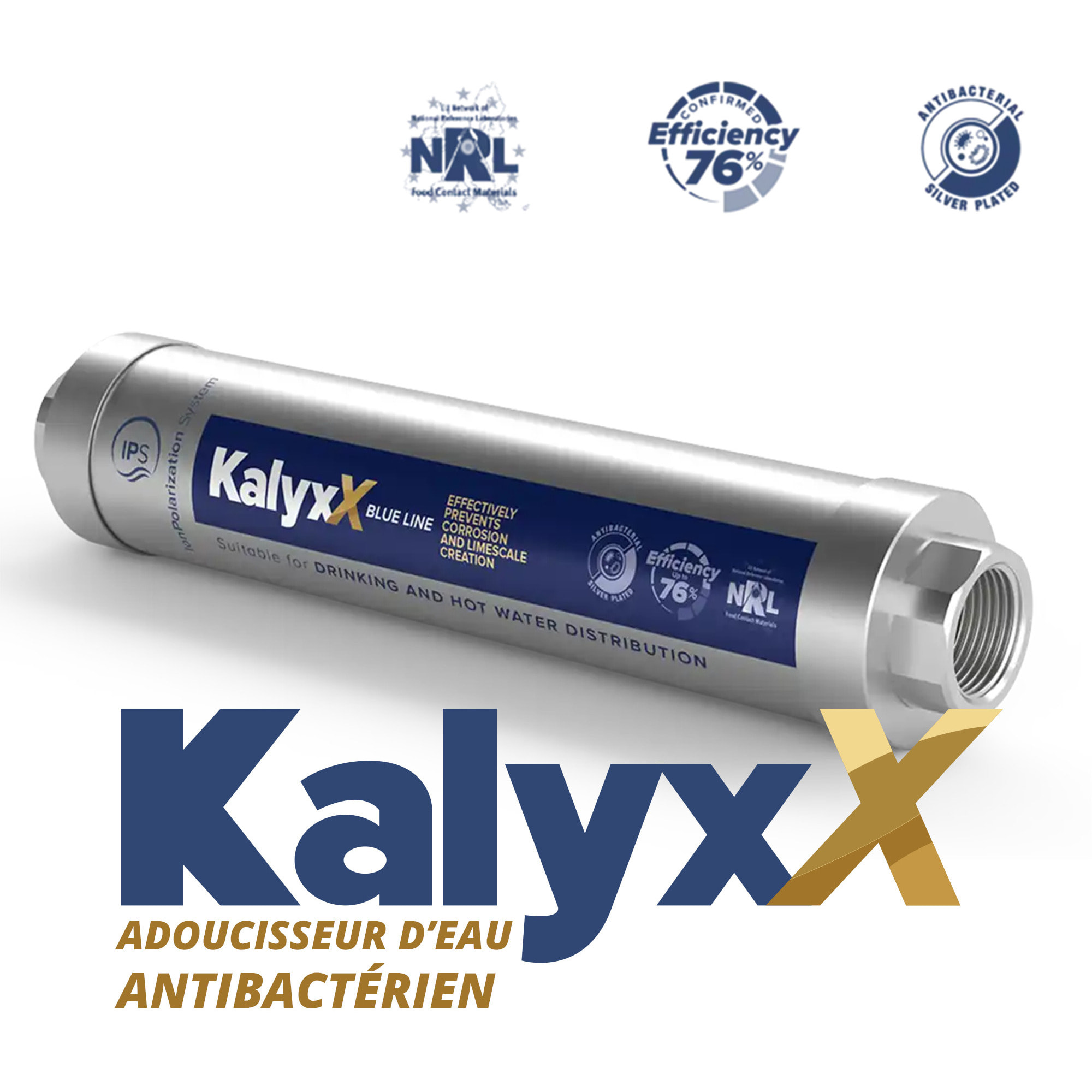 Adoucisseur d'eau Anticalcaire Antibactérien innovant IPS Kalyxx BlueLine G1 " femelle (IPSKXBG1)
