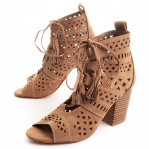 Zapatos De Tacón - Beige - Altura: 8 cm