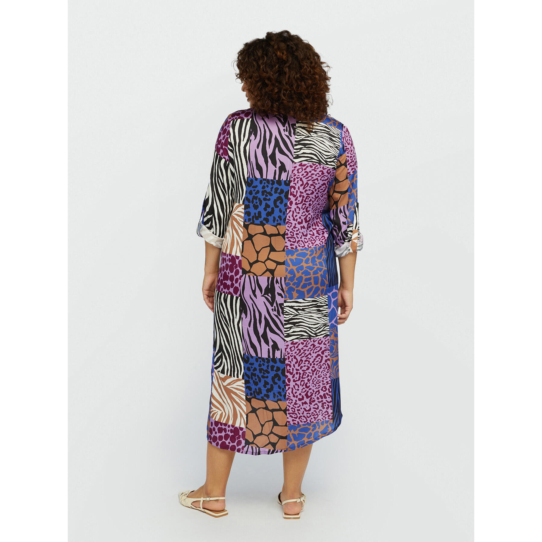 Fiorella Rubino - Vestido animalier asimétrico - Violeta