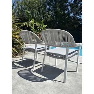 ABELLA - Lot de 2 fauteuils de jardin - Blanc