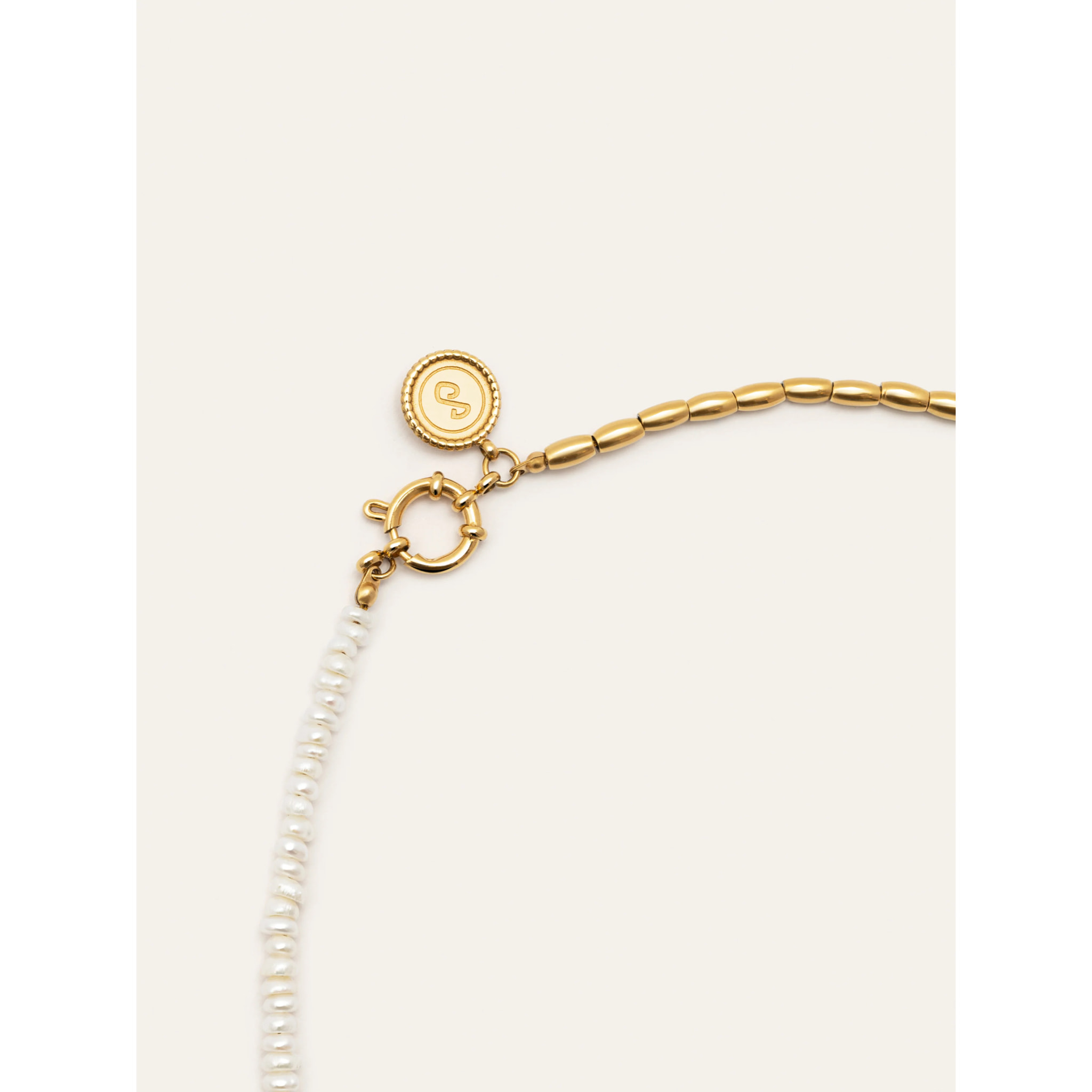 Collar New Pearl Acero Baño Oro