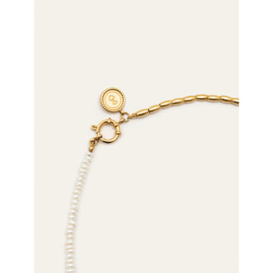 Collar New Pearl Acero Baño Oro