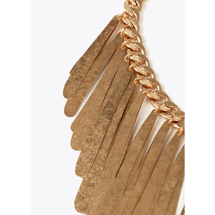 Collana babero con frange metalliche