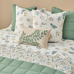 Sábana algodón hojas en rama Folo color verde 100% Algodón percal