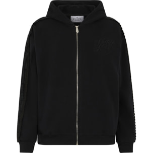 PHILIPP PLEIN Zip Hoodie Strass Band