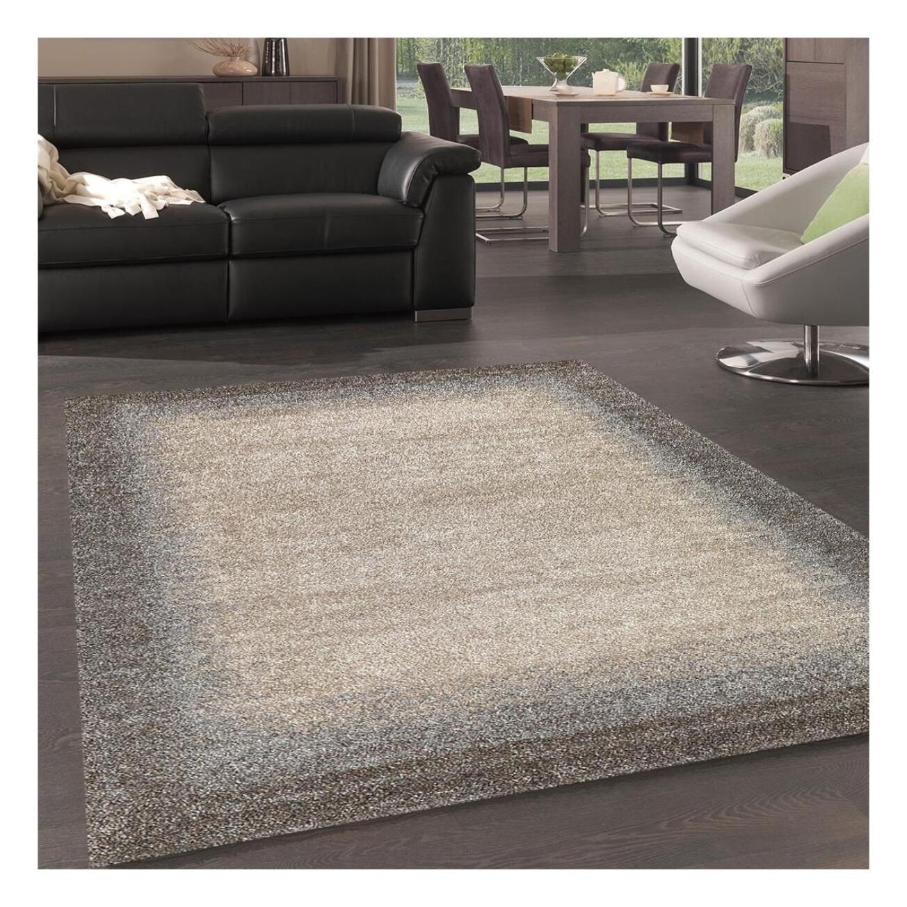 Tapis épais et moelleux Kude, motif faux uni