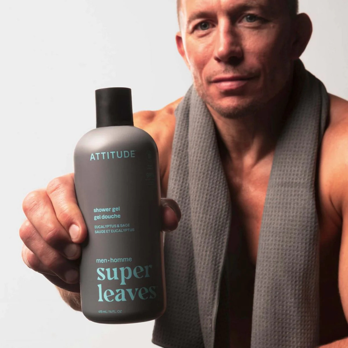 Super leaves men Gel de ducha - Eucalipto y salvia, Attitude, 415mL