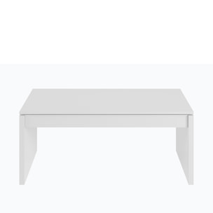 Mesa Centro Elevable 43x102x50 Cm Blanco Brillo