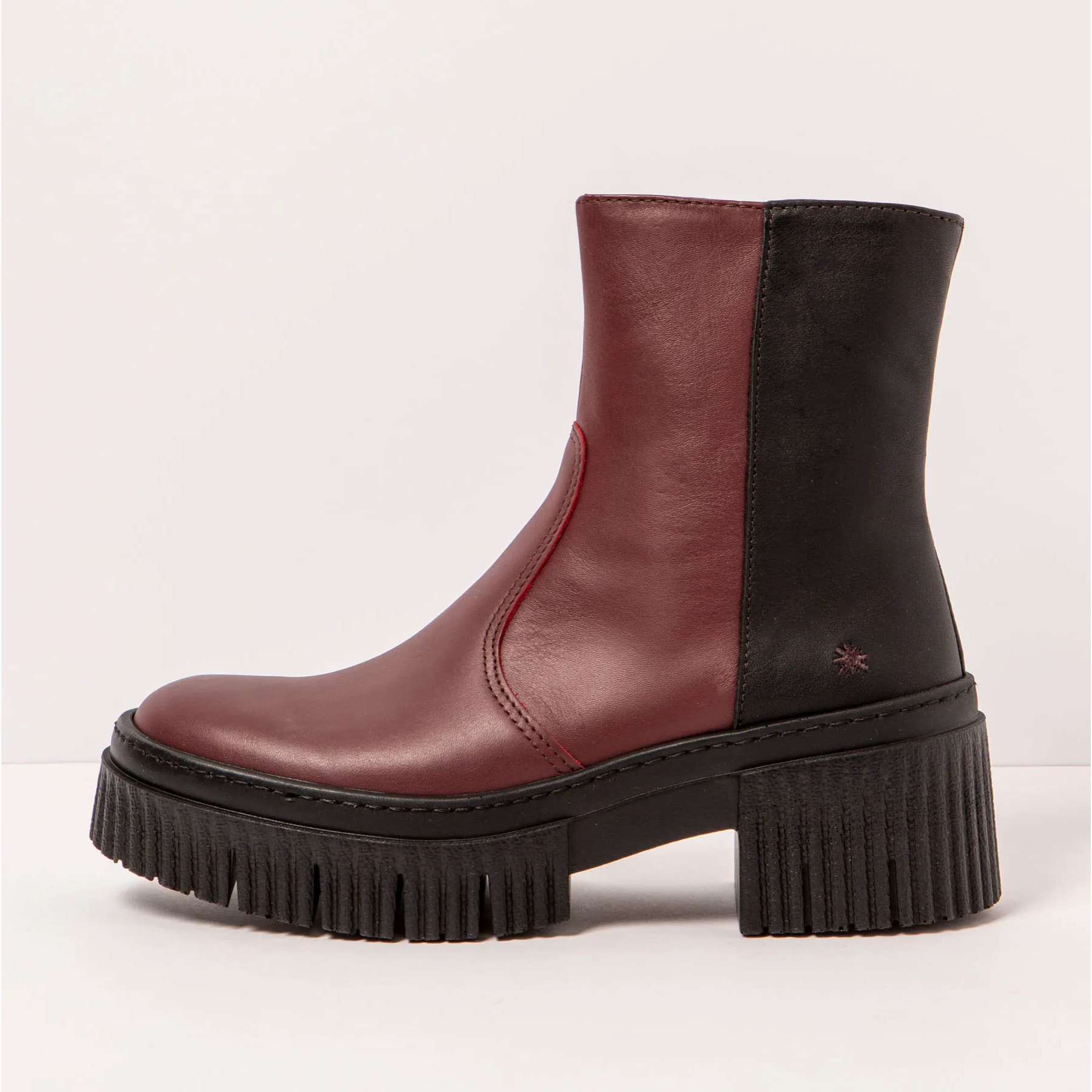 Botines con tacón 1374 NAPPA BURDEOS-BLACK/YORK color Burdeos-black