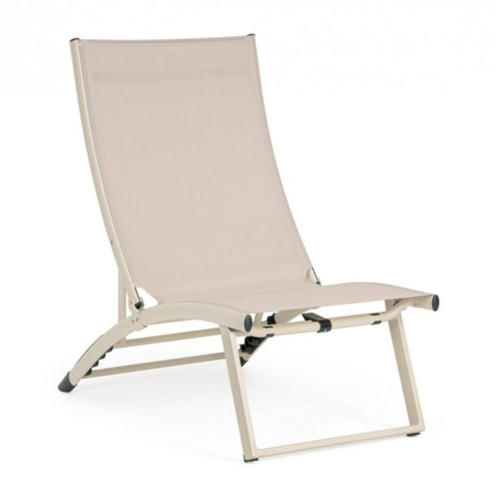 Set di 2 poltrone reclinabili TAYLOR in alluminio e textilene beige