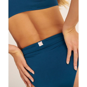 Braga de bikini alta en tejido satinado