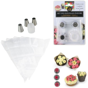 Poche à douilles LILY COOK jetable x4 et 3 douilles larges m18