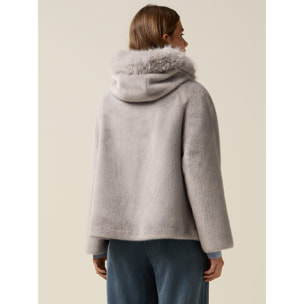 Oltre - Parka corto con capucha - Gris