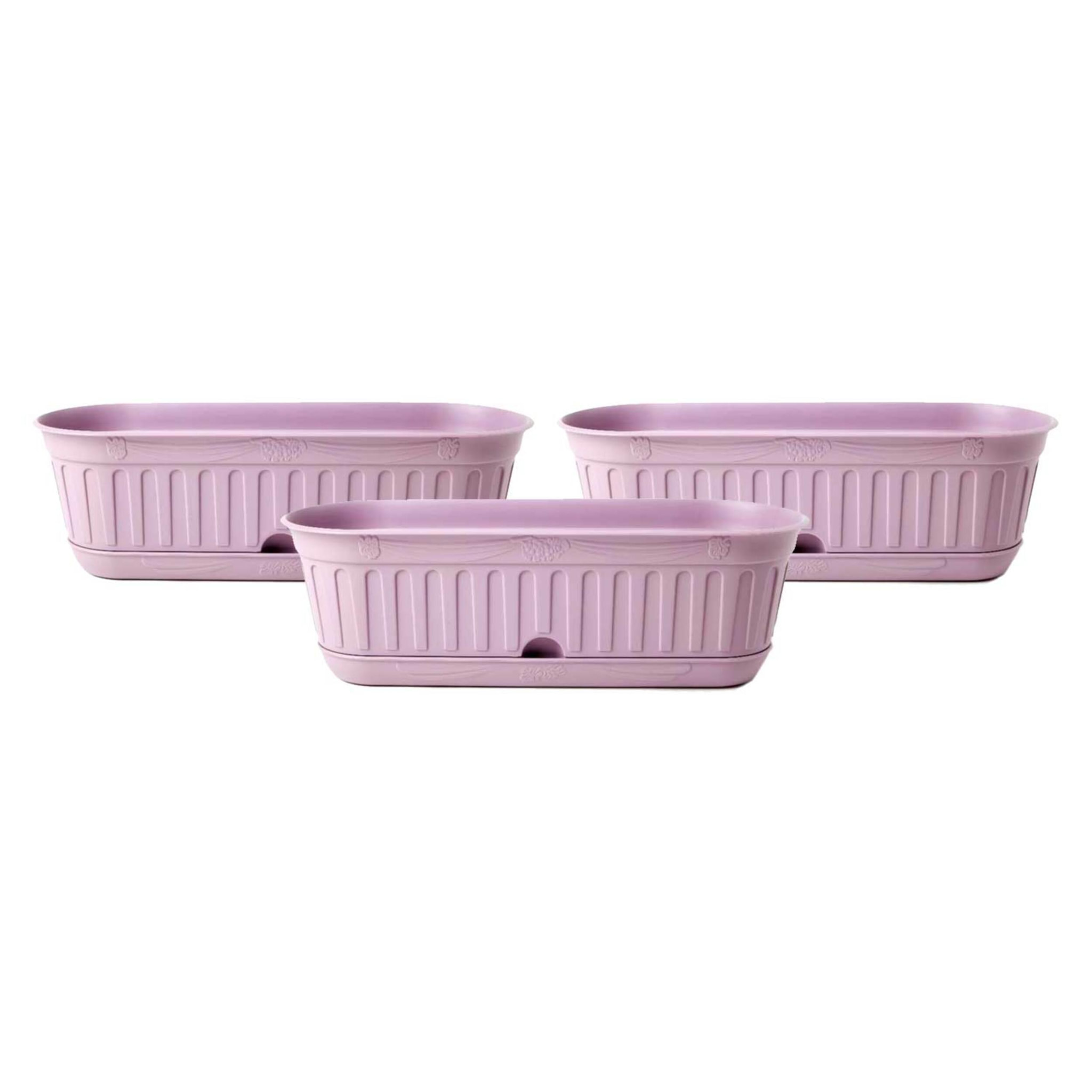 Etika Small - Set da 3 fioriere, colore lavanda