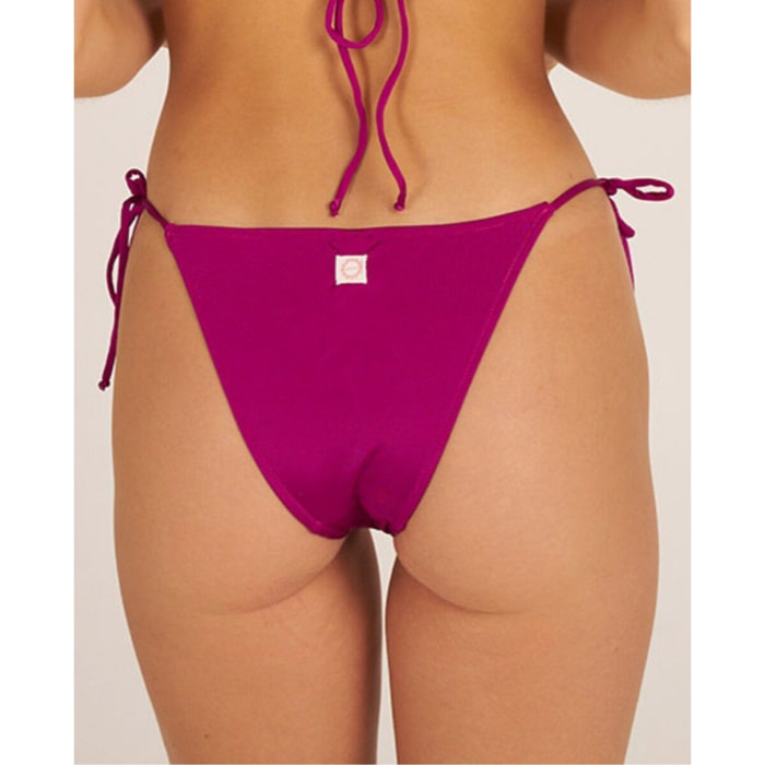 Braga de bikini con lazos en tejido satinado