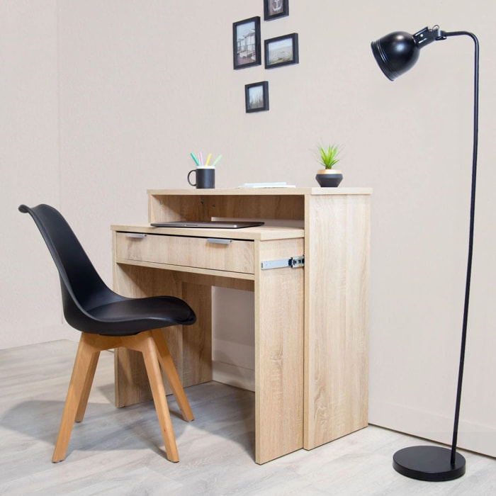 Mesa de escritorio consola con 1 cajón en cambria 90 cm Aput Cambria