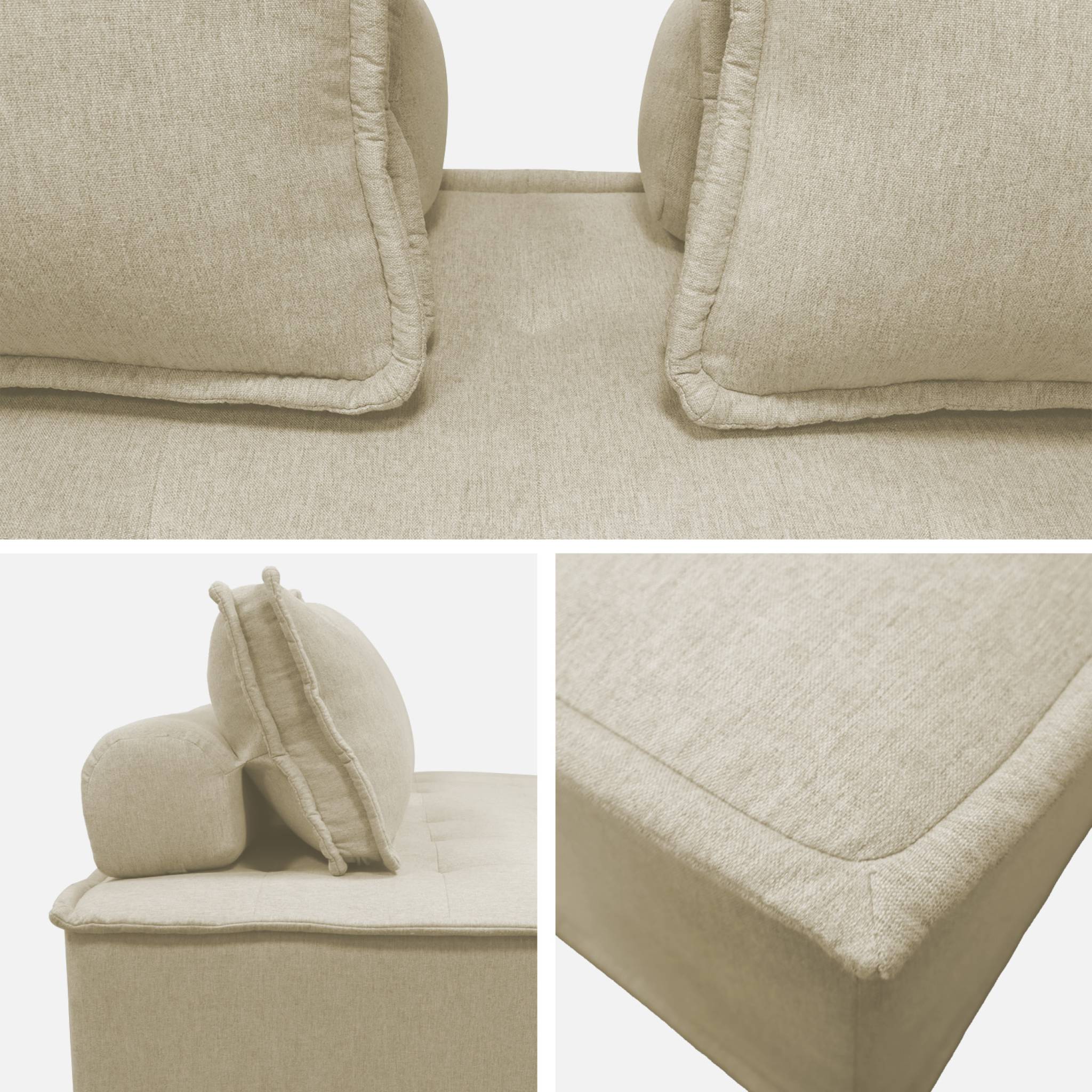 Ensemble chauffeuses DAO pour canapé modulable en tissu capitonné 4 places beige
