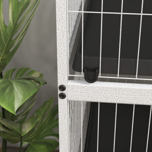 Jaula para Animales Pequeños de 4 Niveles Jaula para Roedores con Ruedas Rampas Hamaca Colgante y Bandeja Extraíble Recinto para Conejos Chinchillas Hurones 80x52x128 cm Blanco