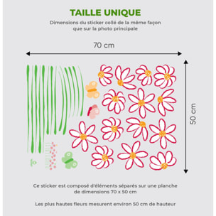Stickers Muraux décoration adhésifs fleurs en dessin