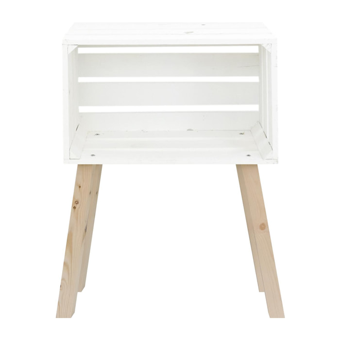 Table de chevet Box horizontale blanche Hauteur: 72 Longueur: 49 Largeur: 25.5